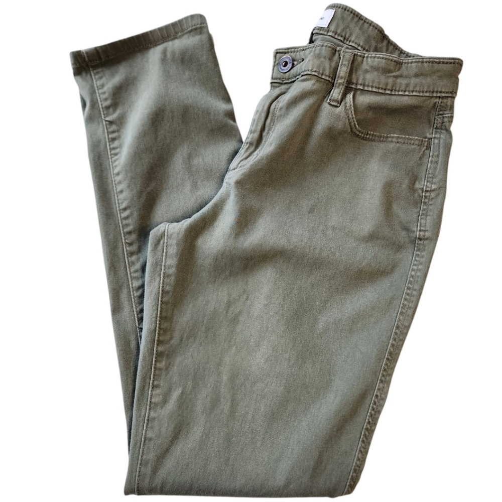 Liz Claiborne Womens 4 Button Zipper Fly 5 Pocket Belt Loops Pant Olive Green